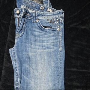 Miss Me Blue Studded Skinny Jeans